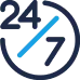 24 hours, 7 days a week service