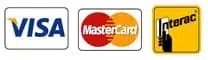crown glass accepts visa, mastercard and interac payment methods