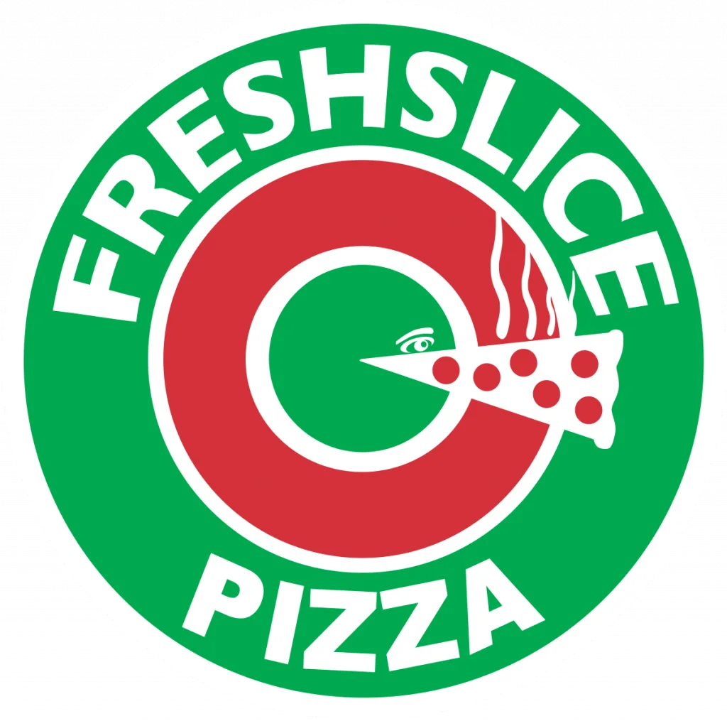 Freshslice Pizza restaurant logo showing Crown Glass’s past commercial glass client