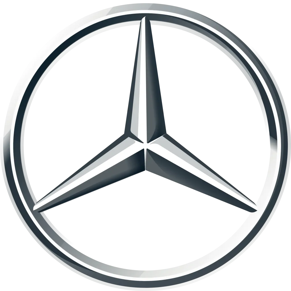 Mercedes-Benz automotive brand logo showing Crown Glass’s past commercial glass client